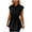 Black, variant on Casual Loose Solid Slimming Peplum Collared Sleeveless Blouse with Drawstring Waist for Work Women, Soft Top Beige, S