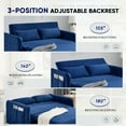 thumbnail image 4 of Lunale Convertible Futon Sofa Bed for Living Room, Modern Upholstered Loveseat Sleeper in Blue, 4 of 9