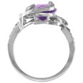 thumbnail image 2 of 14k White Gold Natural Amethyst Ring Oval 12x10mm Diamond Accents, size 5.5, 2 of 4