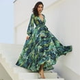 thumbnail image 1 of Douhoow Women Boho Long Dress Tropical Floral Sundress Long Sleeve Loose Beach Dresses, 1 of 9