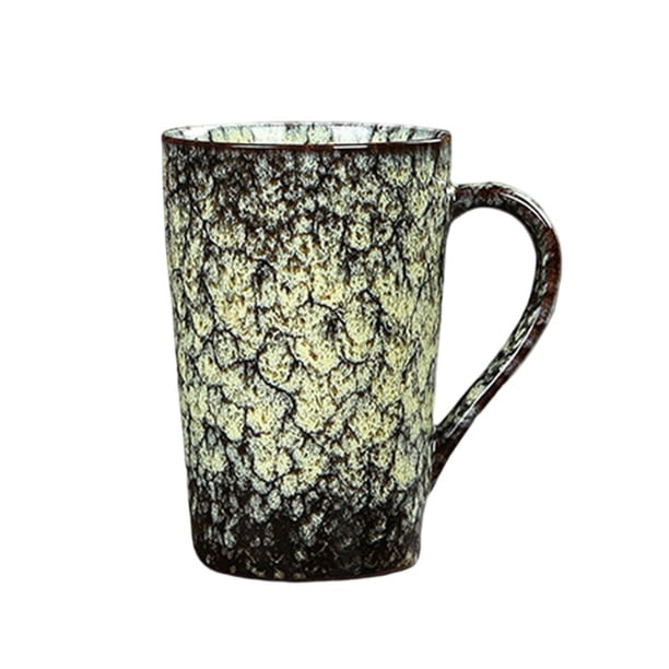 Advancent Taza de cerámica para beber, contenedores de líquidos para el hogar, cerámica, bebida, agua, bebida, soporte para beber, regalo de cumpleaños Mostrada Amarillo Advancent HA081118-03