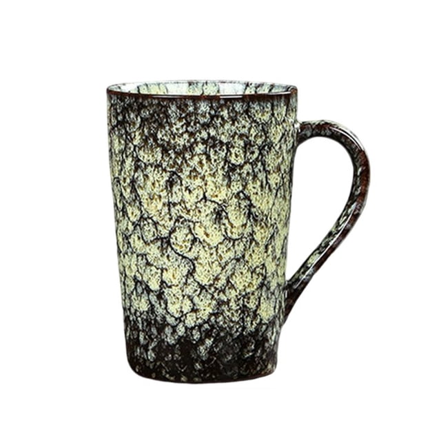 Bewildely Taza de cerámica de estilo japonés, recipientes para líquidos, cerámica, bebida, agua, bebida, taza para beber, contenedor para beber Mostrada Amarillo Bewildely HA081118-03