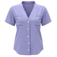 thumbnail image 2 of Cilsoka Womens Short Sleeve Button Down Shirts Dressy Casual Summer Tops Trendy Business Shirts with Pockets, 2 of 6