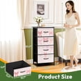 thumbnail image 3 of Kanworse 4 Drawer Fabric Dresser for Bedroom Pastel Pink Bow Collection Various Chests of Drawers for Closet Organizers Storage, 3 of 8