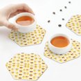 thumbnail image 7 of Disketp Cute Yellow Duck Funny Coasters,6 Pcs Leather Coasters with Holder, Perfect Housewarming Hostess Gifts,Protect Furniture from Water Marks Scratch and Damage,Hexagon, 7 of 7