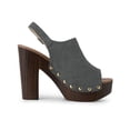 thumbnail image 3 of BLISSFUL STEP Women's Shoes Chunky Heel Buckle Slingback Chunky Platform Sandals Grey 10, 3 of 7