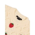 thumbnail image 5 of Forever 21 Embroidered Strawberry Cropped Pointelle Sweater, Color-Cream/Multi, Size-S, 5 of 6
