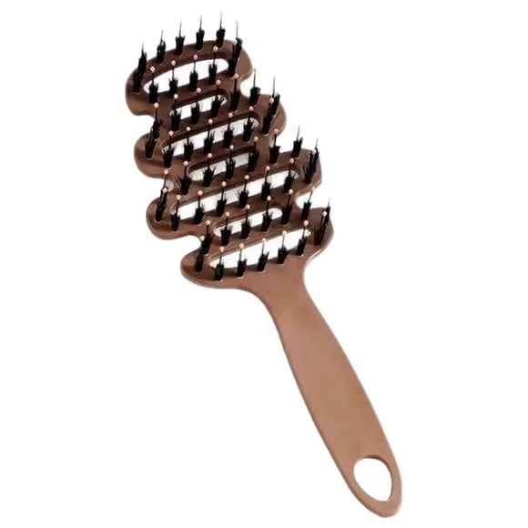Cepillo de cerdas de jabalí para peinar y dar volumen, masaje suave del cuero cabelludo, brillo para cabello rizado y liso.