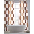thumbnail image 5 of Mid Century Brown Geometric Sheer Curtains 84 Inches Long 2 Panels Light Filtering Semi Sheer Window Curtains Drapes for Bedroom Living Room 52"x84"&nbsp;2&nbsp;&nbsp;Panels, 5 of 7