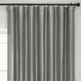 thumbnail image 4 of Half Price Drapes Storm Grey Extra Wide Faux Silk Blackout Curtains for Bedroom (1 Panel),100WX 84L, 4 of 13