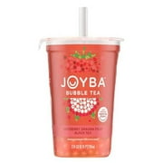 Joyba Bubble Tea Raspberry Dragonfruit Black Tea with Popping Boba, 3-Pack 12 fl.oz. Cups