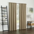 thumbnail image 6 of (2 pack) Eclipse Samara Solid Blackout Curtains, Single Curtain Panel, 84 Inch Long Blackout Curtains, 42" W x 84" L, Latte, 6 of 8
