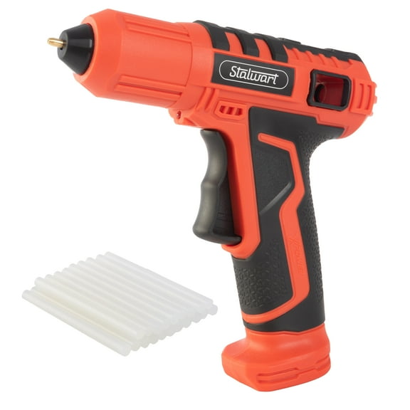 Stalwart 4V Cordless Glue Gun Kit with 15 Second Warm-Up, Red