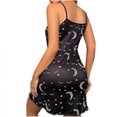 thumbnail image 4 of Xysaqa Women's Nightgown Spaghetti Strap Pajama Dress Sleeveless Chemise Sleepwear Comfy Nightshirt Soft Sleep Shirts for Women Casual Print Loungewear S-3X Clearance Black, 4 of 4