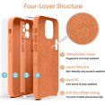 thumbnail image 6 of Liquid Silicone Case for iPhone 12 Mini, [Camera Protection] [Anti Fingerprint] [Wireless Charging] 4 Layer Phone Case Protective Cover, Built-in Microfiber Case Cover, 5.4", Orange, 6 of 14