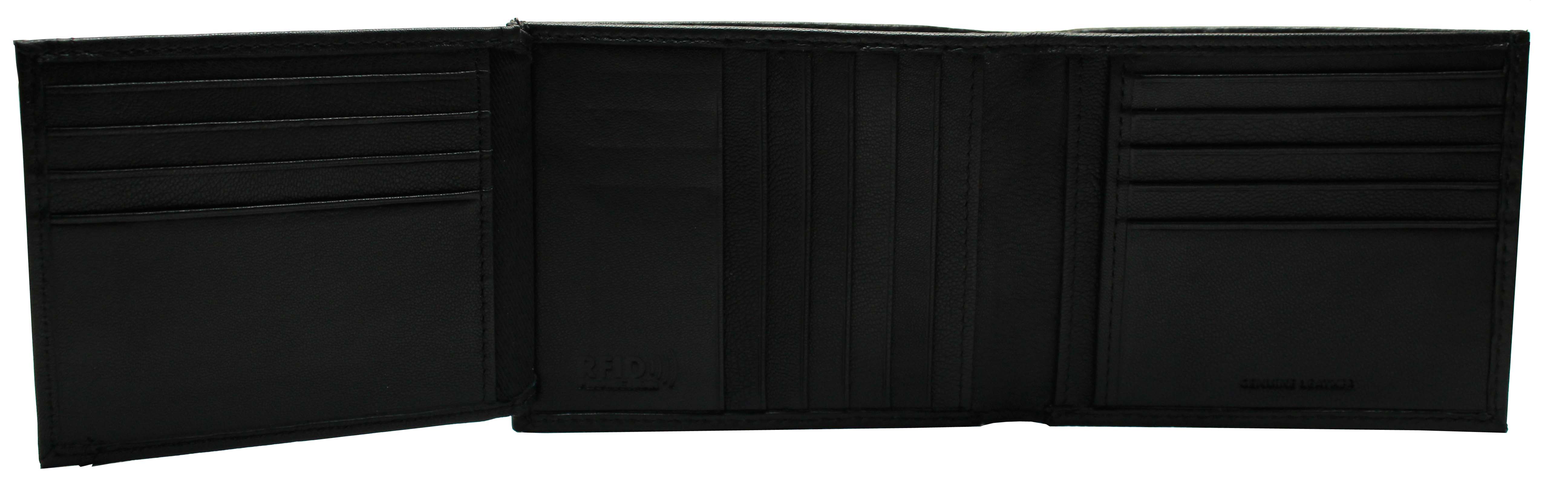 George Trifold Wallet, Black Genuine Leather photo 2
