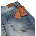 thumbnail image 4 of Crysp Denim Men's Jean Shorts Skinny Fit Distressed Rips & Repairs Raw Hem Denim (28, Stonewashed Blue), 4 of 6