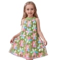 thumbnail image 1 of Robe Petite Fille Sans Manches Robes d'Été pour Filles Robe Évasée à Volants Florale pour Filles Robe de Fête, 1 of 9