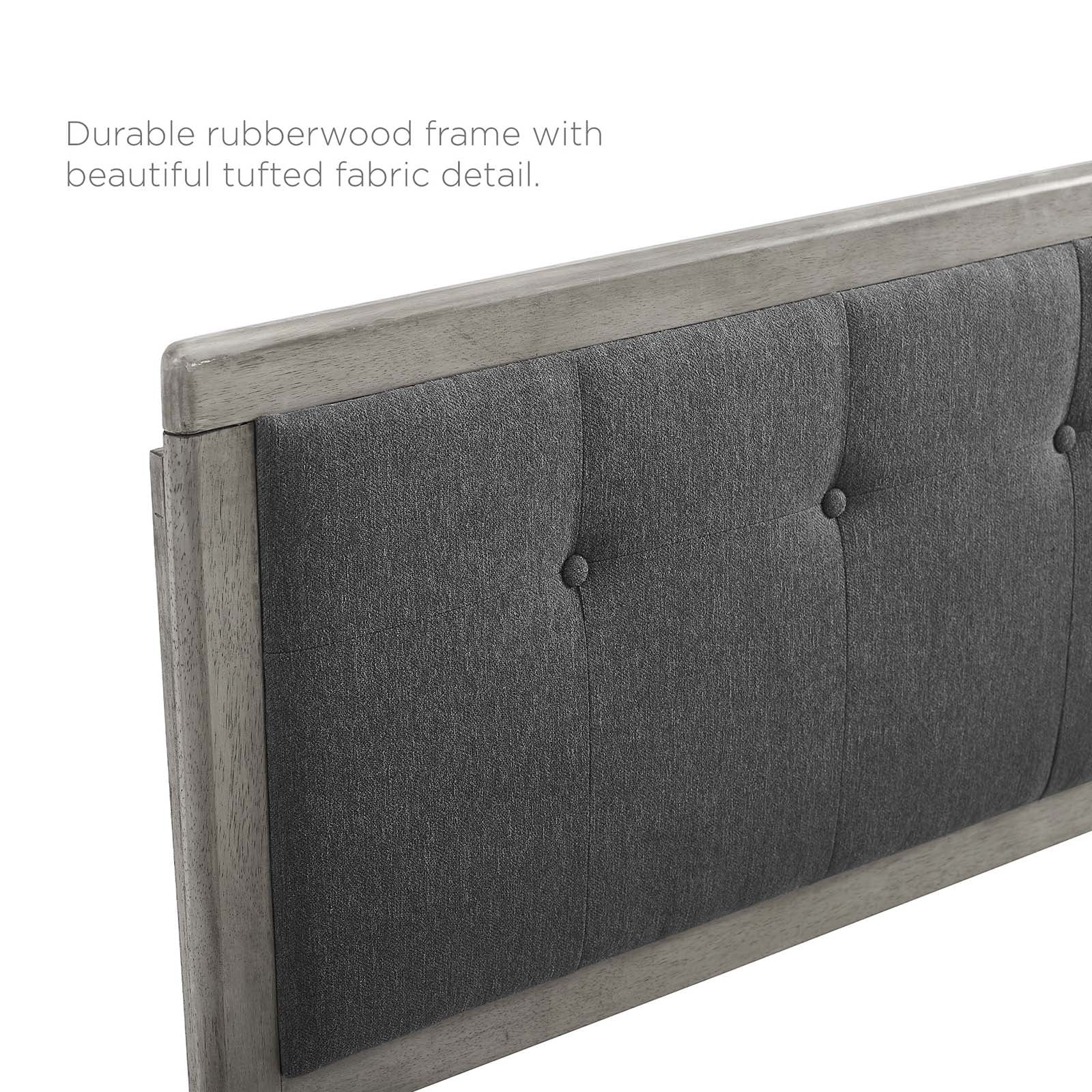 Tufted Headboard, Queen Size, Wood, Fabric, Grey Gray, Modern Contemporary Urban Design, Bedroom Master Guest Suite