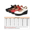 thumbnail image 2 of Ritualay Women Mary Jane Ankle Strap Pumps Wedge Casual Shoes Comfort Fashion Dress Shoe Work Office Mid Heel Pumps Red 5.5, 2 of 3