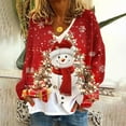 thumbnail image 2 of Buigttklop Christmas Printed Cardigan Sweaters for Women Open Front Long Sleeve Button Down V-Neck Knit Sweater Jacket Tops, 2 of 5