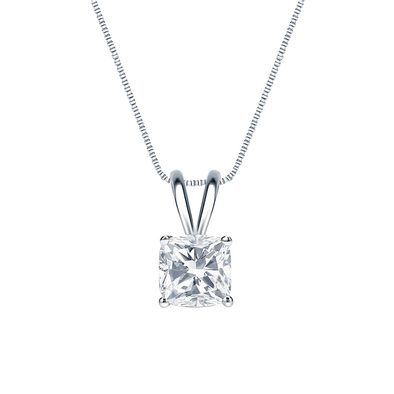 Certified VVS1 Moissanite Solitaire Womens Necklace Silver or Gold
