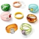 thumbnail image 1 of 9 Uds. De anillos gruesos coloridos acrílicos Retro de resina, bonitos anillos gruesos apilables con gemas cuadradas de resina de plástico y diamantes de imitación coloridos a la moda, 1 of 5