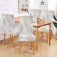 thumbnail image 6 of White Golden Marble Texture Dining Chair Covers Set of 4, Stretch Kitchen Chair Slipcover Washable Removable Chair Covers Protector for Dining Room, Hotel and Ceremony, 6 of 6