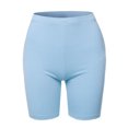 thumbnail image 2 of A2Y Women's Basic Solid Premium Cotton Mid Thigh High Rise Biker Bermuda Shorts Ash Blue L, 2 of 5