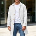 thumbnail image 2 of Gamivast Trench Coat for Men Lightweight Long Jacket Single Breasted Button Down Overcoat With Pockets Classic Business Windbreaker Outerwear for Fall Spring White XL, 2 of 9