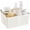 Milky White, variant on SH-Shower Caddy Organizer, Portable Bathroom Storage Caddy with Handle, Rust Resistant Toiletries Organizer for Bathroom Kitchen Storage, Milky White, 9.36 x 7.73 x 7.24 Inch