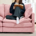 thumbnail image 5 of JONPONY 105" Cloud Couch,L Shaped Modular Sectional Sofa with Movable Ottoman,3 Oversized Seats Sleeper Couches for Living Room,Chenille Pink, 5 of 11