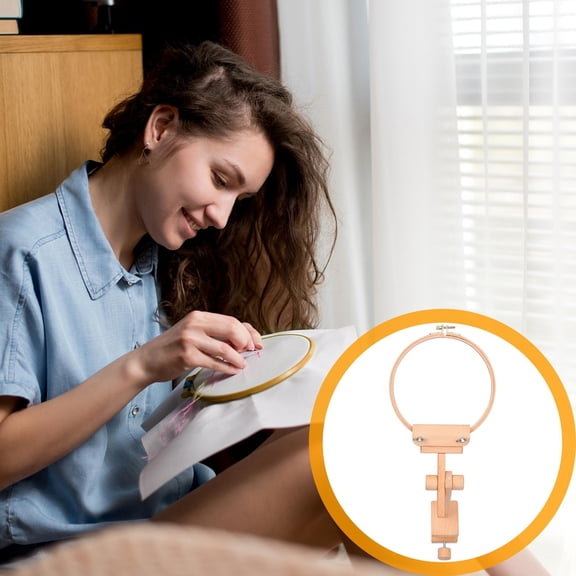 Amosfun Standing Embroidery Stand Wood Multi for Handicraft Enthusiasts with Adjustable Spacing 1 Set