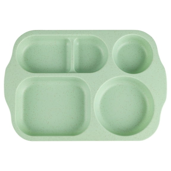 Zmeidao Divided Food Plates, Wheat Straw Dividers Plates, 5-Compartment Plates, Reusable Plastic Compartment Plates, Lightweight