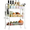 thumbnail image 3 of 5-Tier Rolling Kitchen Cart with Baskets, Stackable Wire Storage Organizer, Movable for Pantry, Bathroom, Laundry, No Tools Assembly, 3 of 8