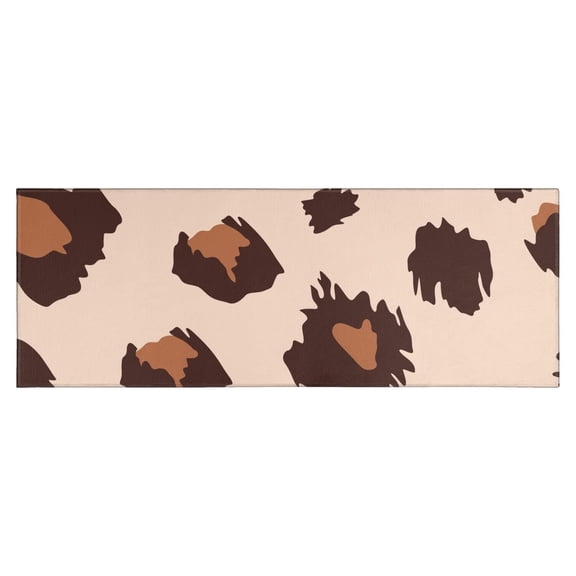 Beige and Brown Of Leopard Print Kitchen Rug Mat,Kitchen Runner Rugs Non Skid Washable,Decorative Kitchen Floor Mats for Kitchen,Sink,Laundry,17"X47"