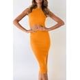 thumbnail image 4 of Vestido PRETTYGARDEN de Verano Midi Ajustado con Corte en Amarillo Talla M, 4 of 5