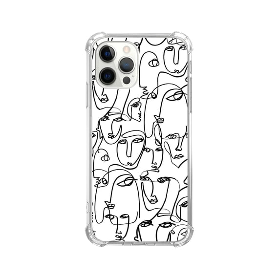 Line Art Case Compatible with iPhone 12 Pro Max,Unique Art Design TPU Bumper Cover Case