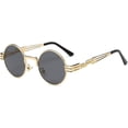 thumbnail image 1 of kachawoo Lunettes de Soleil Rondes Vintage Hommes Noir Rétro Punk Lunettes de Soleil Femmes Été 2018, 1 of 7