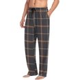 thumbnail image 5 of Top-kevin Brown Plaid Pattern Pajama Pants for Men Men's Pajama Pants Mens Pajama Bottoms with Drawstring, 5 of 13