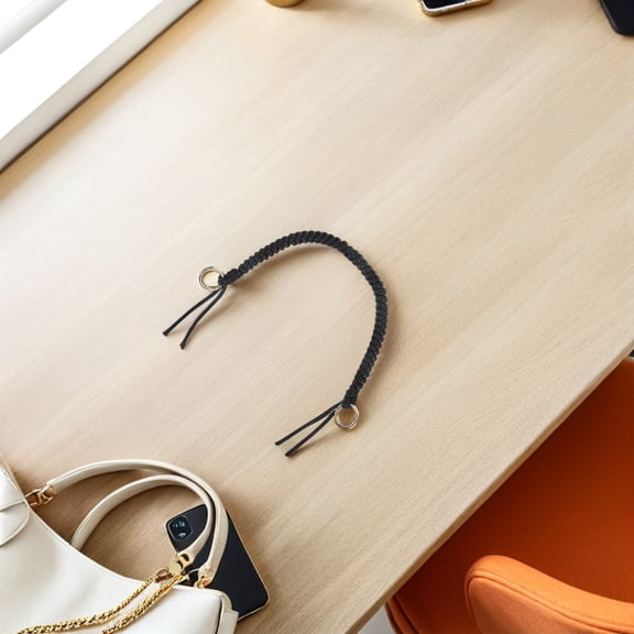 SEWCHICS Wax Rope Braided Purse Chain Strap Replacement Sturdy Black Crossbody Handbag Handle