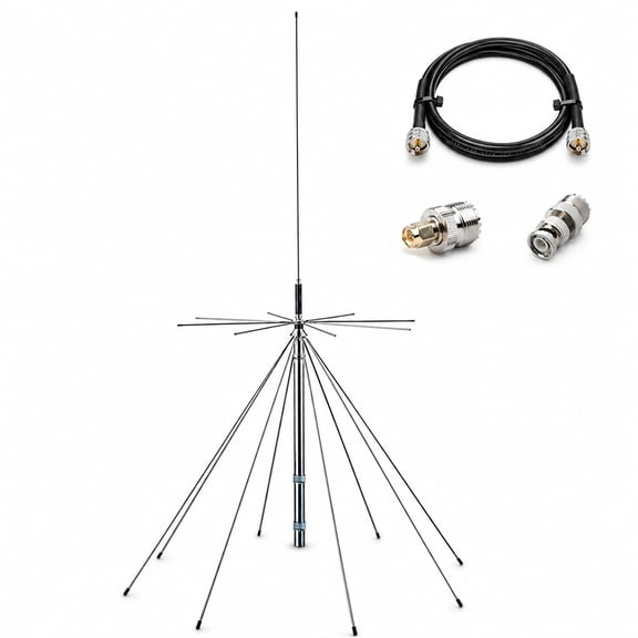 Discone Wideband Scanner Antenna 25–3000MHz with 10m Cable for CB, VHF, UHF, GMRS