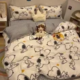 thumbnail image 4 of Lindo juego de cama de dibujos animados de Snoopy, funda de almohada para dormitorio de niñas y niños, funda de almohada para cama, edredón individual y doble para estudiantes, funda de edredón, 4 of 5