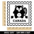 thumbnail image 2 of Canada Travel Beaver and Maple Leaf Leaves Square Rubber Stamp Stamping Scrapbooking Crafting - Medium 1.75in, 2 of 7