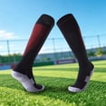 thumbnail image 2 of ibiyuan Youth Football Socks Breathable Long Tube Over The Knee Athletic Socks Boys Girls Sport Training Socks Non- Grip Back To School,Black2, 2 of 5