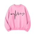 thumbnail image 4 of Girls Valentine Shirt Pink Heart Print Long Sleeve Crewneck | Kids Valentine Sweatshirt | Kids to Youth Valentine's Day Top & Gift,Size 9-10 T, 4 of 6