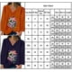 thumbnail image 2 of orange Camiseta holgada de manga larga con estampado de calavera para mujer, Tops informales con cuello en V para Halloween, 2 of 2