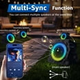 thumbnail image 4 of NiceBuy 2-Pack 8.1" Bluetooth Rock Speakers, Powerful Sound Solar Outdoor Wireless TWS Stereo Speaker with RGB Colorful LED Light for Indoor Outside Patio Garden, 4 of 8