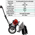 TFCFL 43CC 1.7HP Walk Behind Power Sweeper Broom 2Stroke Gas Engine
