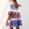 thumbnail image 4 of WILLBEST Womens Fall Clothing Trendy 2024 Women Gradient Print Short Sleeve Jumpsuit Short Loose Backless Jumpsuits Rompers Softstream Pants Female, 4 of 6